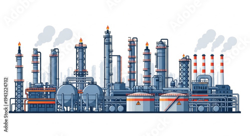 Industrial Oil Refinery Petrochemical Plant Complex.