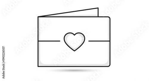 Heart shaped symbol on a sealed envelope with a folded corner love letter concept