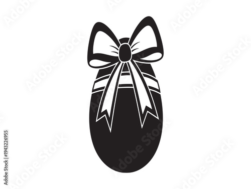 Black and white illustration of a shoe with a decorative bow