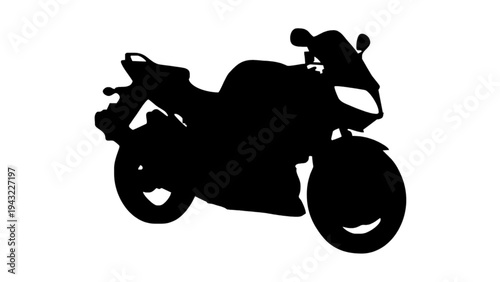 Modern Sport Motorcycle Silhouette Side View Illustration