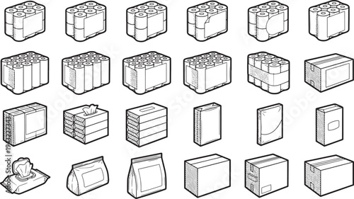 Showcasing a collection of packaging options, each uniquely designed to protect and present various consumer products in a streamlined presentation.