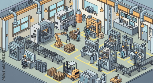 Industrial Factory Production Line Machinery.