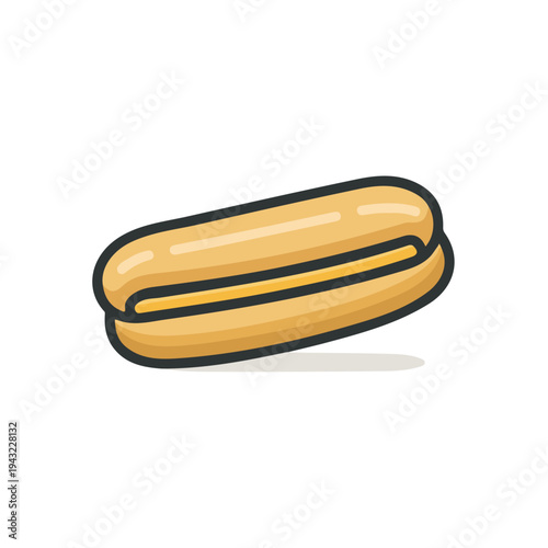 Eclair, 2D flat vector illustration, simple and modern style, isolated on a plain white background.