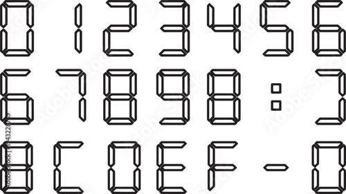 An isolated digital display with an array of numbers and symbols, highlighting technological precision and functionality. 