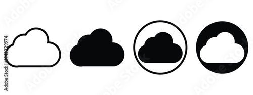 Cloud sign symbol icon set