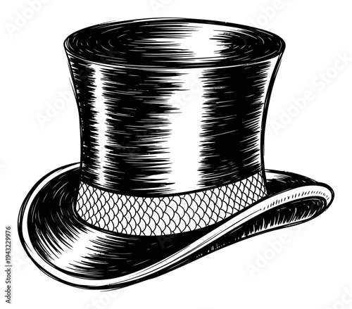 Classic Black Hat with Textured Band, Vintage Style