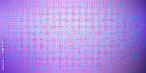 Purple abstract pixel texture bg video screen. Tv pattern background with square noise effect. Futuristic broadcast neon gradient banner for television. Modern vhs led static display element