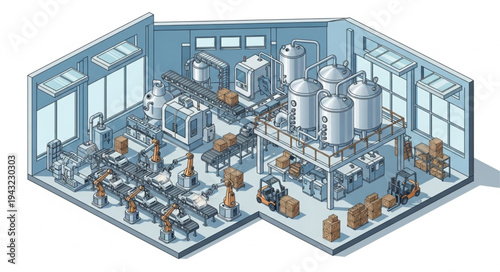 Industrial Laboratory Facility with Equipment.