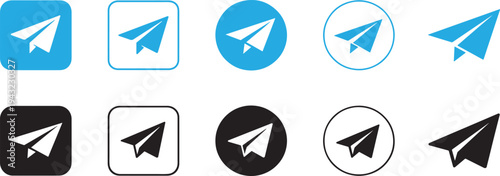 Set of Telegram icons in clean vector style. Perfect for messaging apps, social media and UI design.