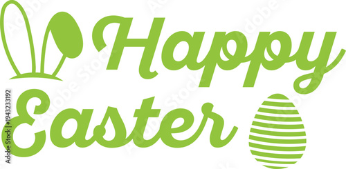 Happy Easter typography clip art design on plain white transparent isolated background for card, shirt, hoodie, sweatshirt, apparel, tag, mug, icon, poster or badge