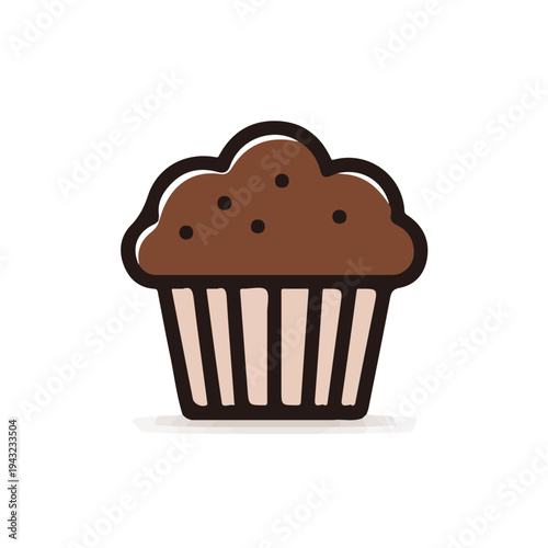 2D flat vector illustration of Muffin, designed in a clean icon style and isolated on a white background.