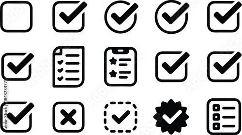Set of 13 checklist icons vector