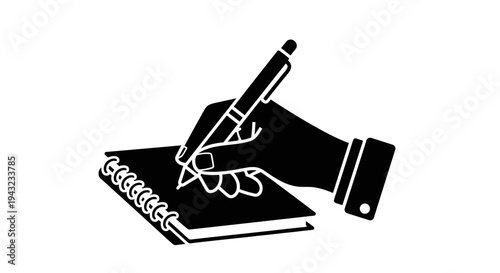 Hand Writing In A Notebook With A Pen