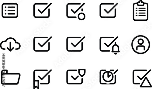 Set of 15 checklist icons vector