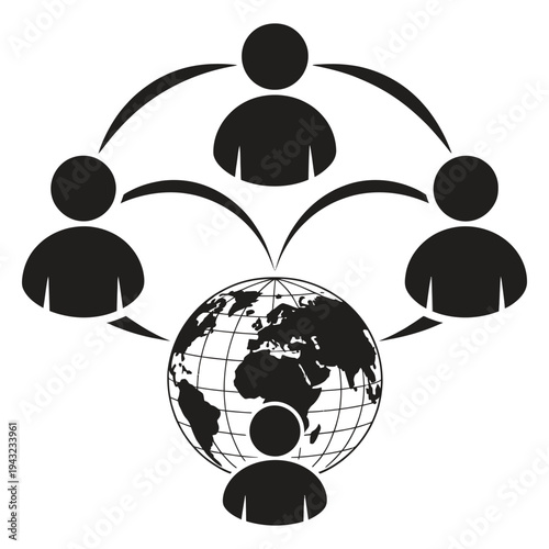 outsourcing glyph icon style representing business process outsourcing, remote work, task delegation and corporate workflow in modern vector design.