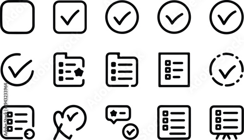 Set of 15 checklist icons vector
