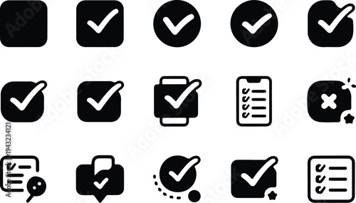 Set of 16 checklist icons vector