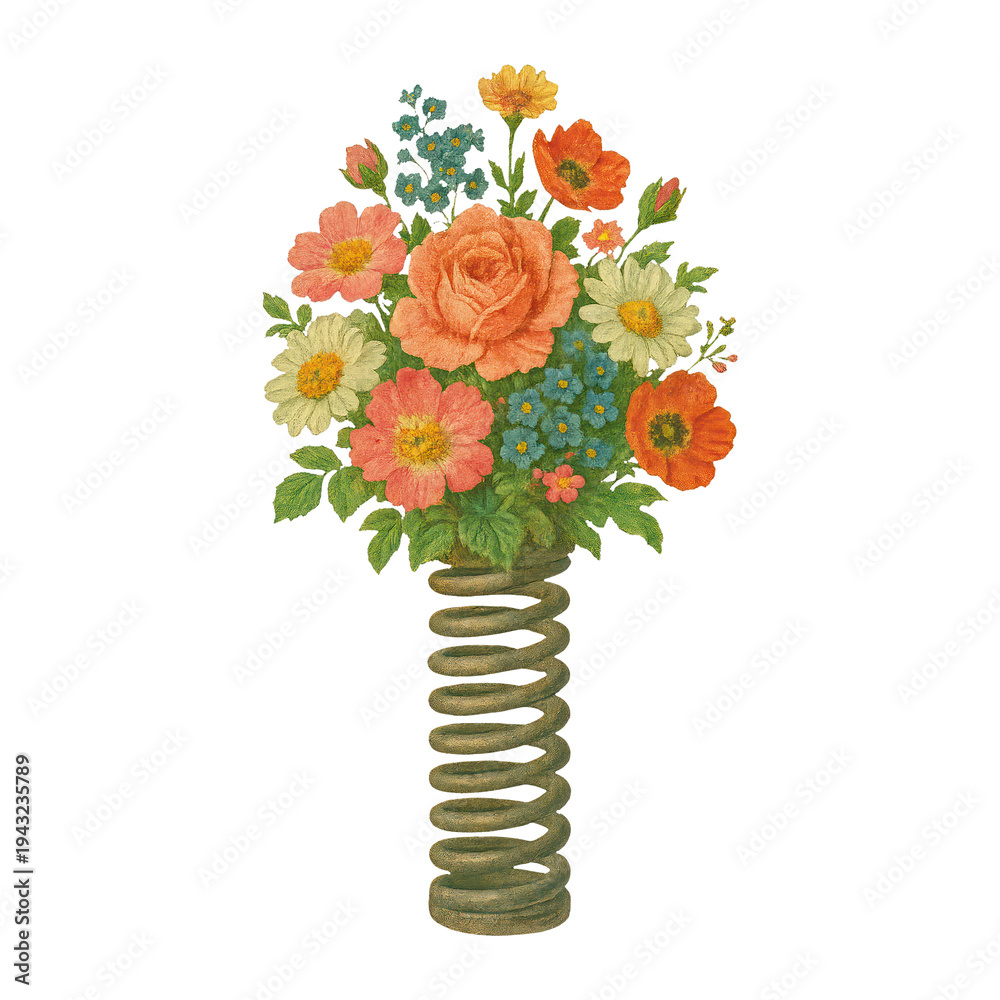 Obraz premium PNG Vibrant floral bouquet illustration