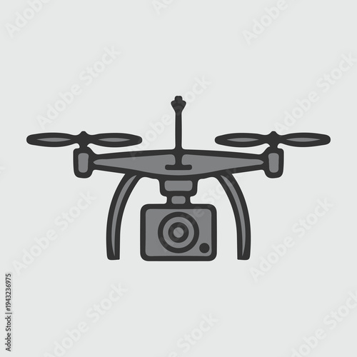 A stylized drone illustration, with a signal emanating from its top