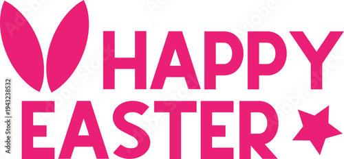 Happy Easter typography clip art design on plain white transparent isolated background for card, shirt, hoodie, sweatshirt, apparel, tag, mug, icon, poster or badge