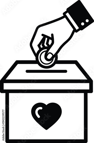 hand putting heart into ballot box