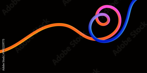 Modern Colorful Wave Line Design, Smooth Flowing Rainbow Curves Abstract Background Illustration.
