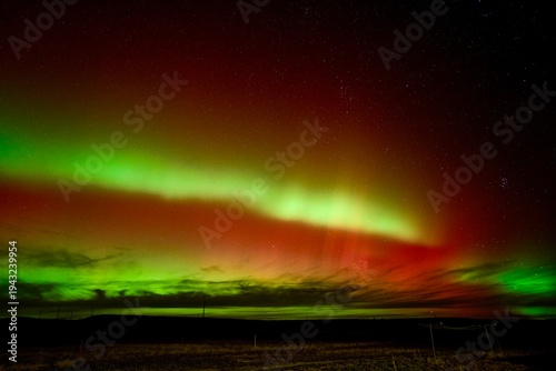 Aurora Borealis Northern Lights Green and Red Stars Nightscape Wyoming Fine Art Abstract Star Scape Wyoming Alaska