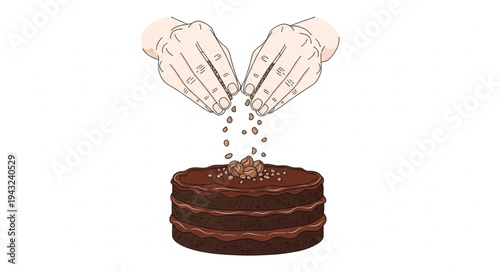 Layered Chocolate Cake with Cocoa Sprinkles.