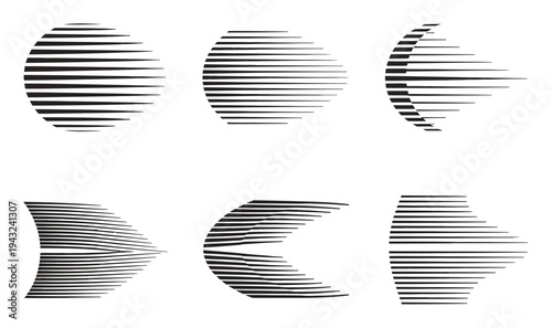 Abstract Geometric Shapes with Speed Lines and Motion Effects