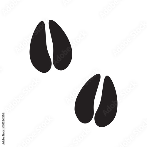  Animal Foot Track on white background .

