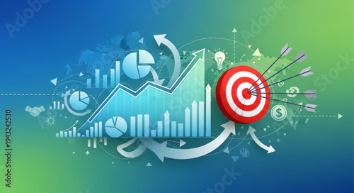 Digital Data Analytics and Targeting Concept Illustration.
