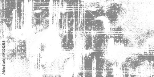 Abstract monochrome grunge texture, distressed black and white background with chaotic crosshatched lines and scratches, glitch-like layered strokes, industrial noise pattern texture vector.