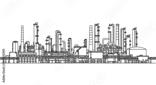 Industrial Refinery Plant Complex Structure.