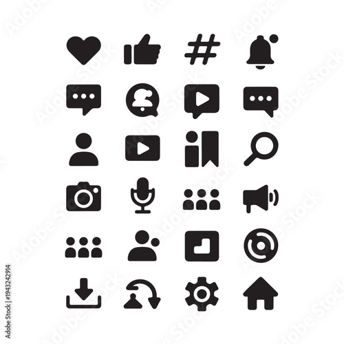 Black silhouette social media interaction