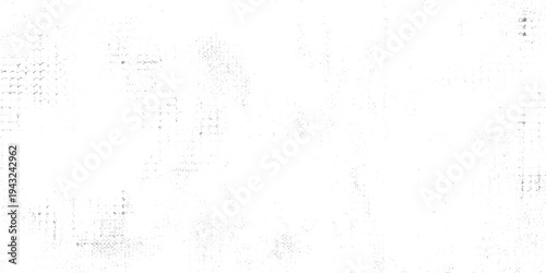 Minimal white grunge texture background, faded halftone dots, scratch paper effect, soft grain, abstract dust overlay, modern graphic design background, monochrome palette, subtle distressed pattern.