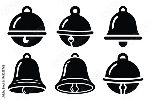 set of jingle bell icon elements collection.
