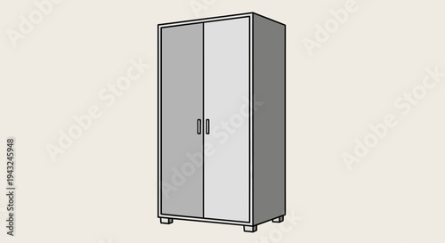 Gray Metal Storage Cabinet with Doors.