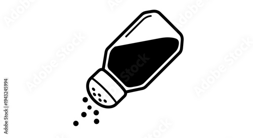 Salt Shaker Pouring Salt Grains Freely.