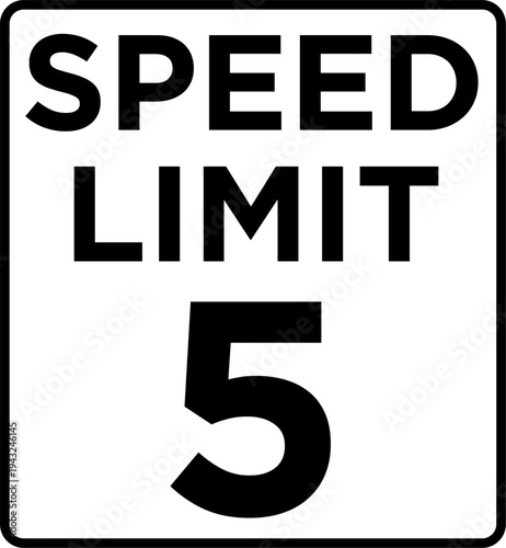 Speed Limit 5 Road Sign Vector