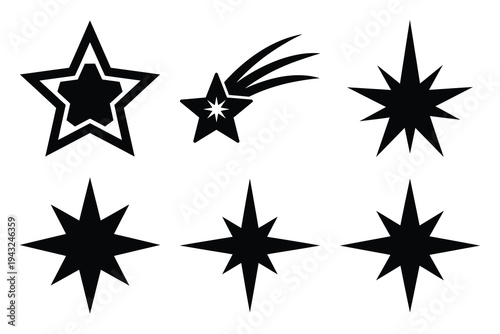 set of bethlehem star icon elements collection.