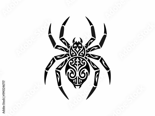 spider vector silhouette in tribal style