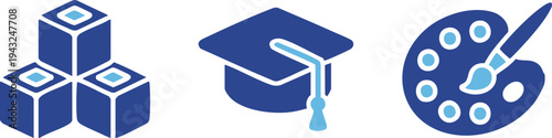 Set of 3 educational icons vector