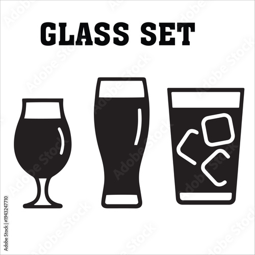 Glass Set Collection design art vector