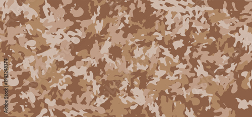 Desert camouflage pattern background with organic layered shapes in sand beige and brown tones