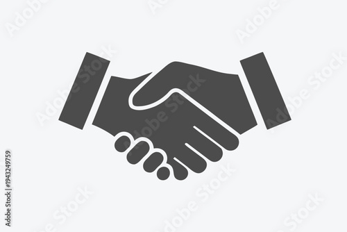 Crisp handshake icon ideal for representing business deals and partnership success, vector art.