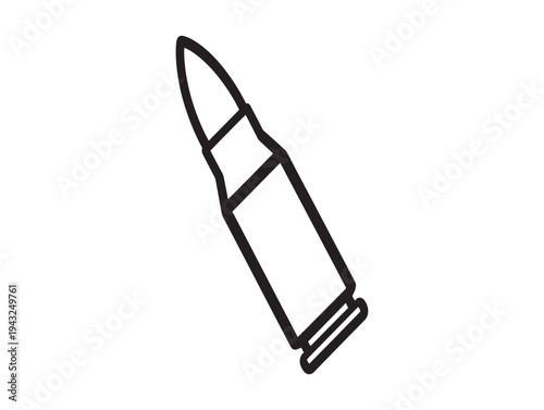 A simple line drawing of a bullet