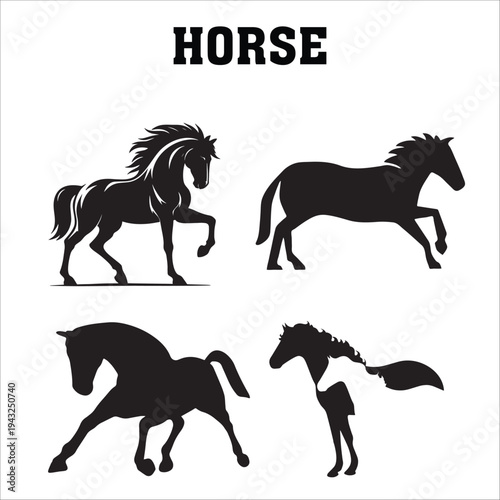 horse logo design template vector