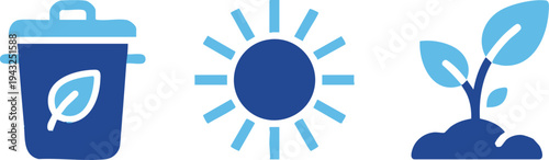 Set of 3 eco friendly icons vector