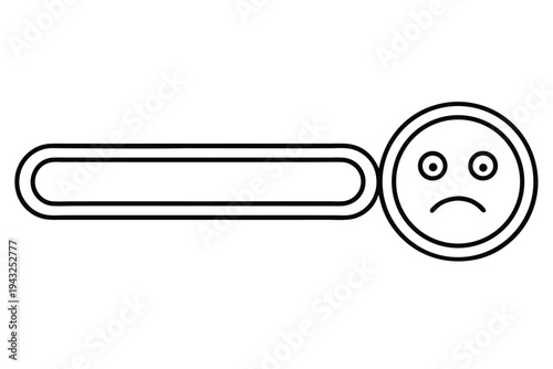 Minimalist silhouette slider icon symbolizing the shift from happy to sad faces, ideal for user interface controls and rating systems.