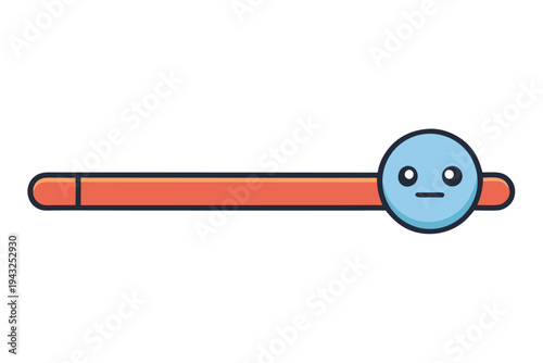 Minimalist silhouette slider icon showing a progression from a happy face to a sad face, suitable for customer feedback and sentiment analysis.